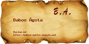 Babos Ágota névjegykártya